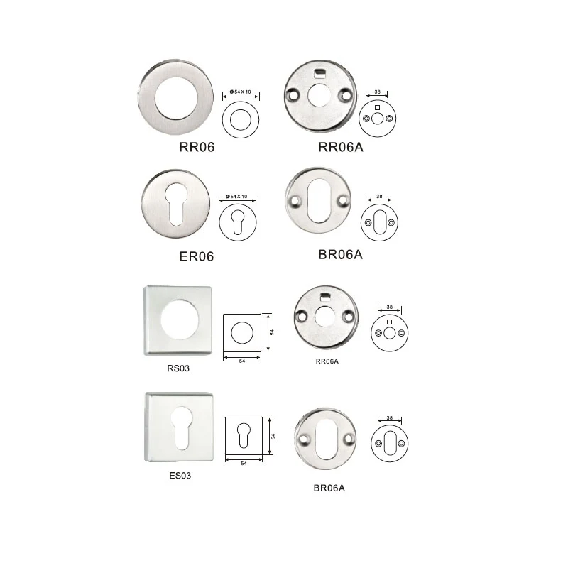 KPH-RE-R001 Stamp Series stainless steel rose and escutcheon for architectural door hardware