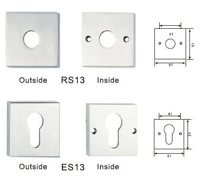 KPH-RE-R003 Cast Square stainless steel rose and escutcheon for architectural door hardware