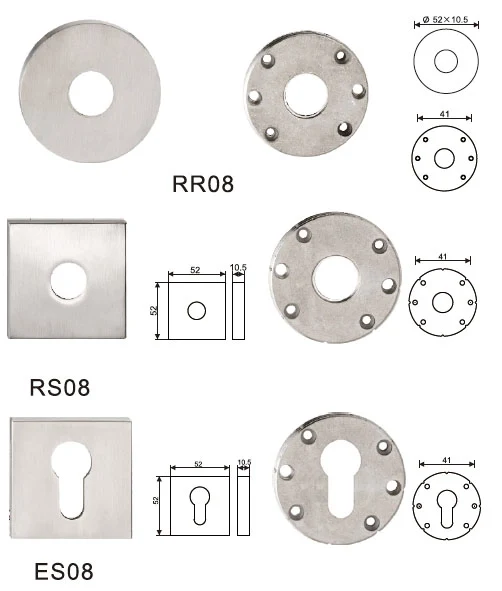 KPH-RE-R004 Omnipotent stainless steel rose and escutcheon for architectural door hardware