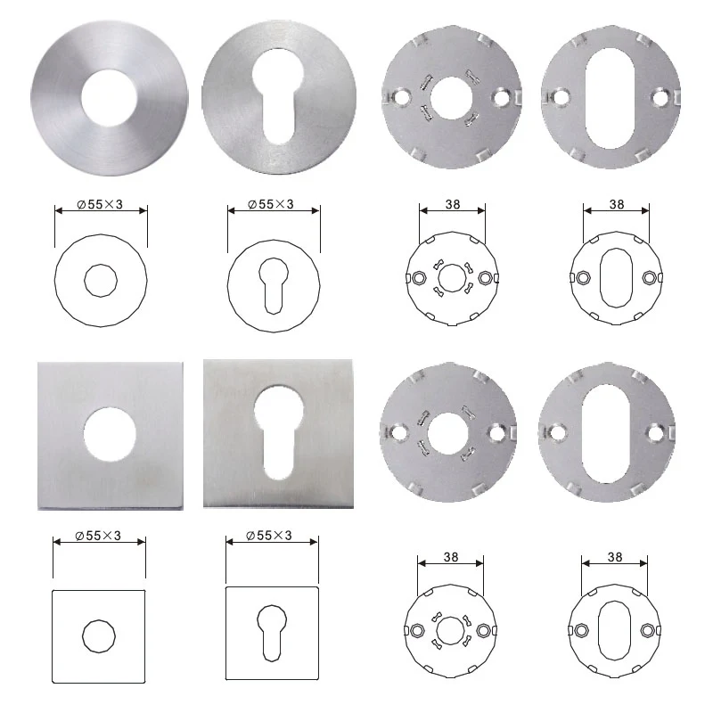 KPH-RE-R005 Slim RR30/RS30 stainless steel rose and escutcheon for architectural door hardware